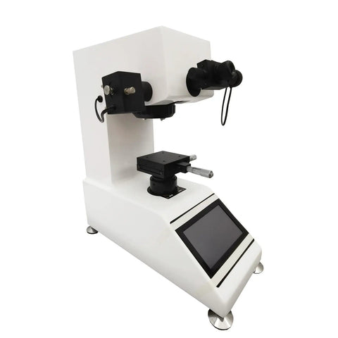 Top Shelf Digital Vickers Hardness Tester With Snappy Touch Screen Panel and Auto Loading Mechanism, featuring XY platform for precision lab assessments.