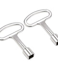 8Mm Zinc Alloy Square Water Meter Box Safety Key Set For Electrical Cabinet Rugged Beefy Nickel Plated Security Keys, 2 Pieces
