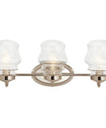 Janiel 24 Inch Three Light Vanity Light With Clear Glass Shades In Classic Bronze Finish For Above The Mirror Dope Modern Bathroom