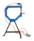 4 Inch Pneumatic Planishing Hammer With Cast Iron Stand And Pedal, 875 To 1350 RPM, Radius Anvil Set Of 1 Inch, 2 Inch, And 3 Inch shown.