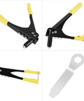 Lightweight Manual Riveter Kit With Blind Rivet Tool For Gutter Repair, HVAC, Auto Trim, 4 interchangeable heads, 100 kg pull
