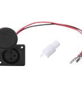 XLR Charger Port Replacement For Razor MX650 MX500 SX500 Dirt Rocket Bikes And EcoSmart Metro Kids Electric Scooters EScooters EBikes 3 Pin 2 Wires Fits Off Road Motocross Parts Built To Last showing a black 3-pin port with red and black wires and white connector.