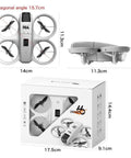 Palm Sized FPV Drone With Dual Cameras For Beginners, dimensions and packaging details, showcasing compact size.