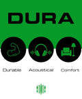 Built Different Premium Flooring Underlayment For Luxury Vinyl Plank And Carpet Tile Roll featuring icons for durability, acoustics, and comfort.