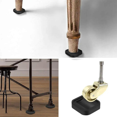 Silicone Non Slip Caster Cups For Furniture Wheels, Floor Protectors That Prevent Scratches, Perfect For Small Furniture Legs, Black