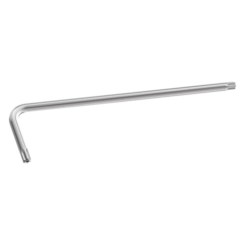 Heavy Duty T20 Tamper Proof Torx Key Bit Wrench Set 4 Pack CRV Chrome Vanadium Steel long wrench with a tamper-proof end.