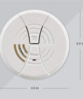 Top view of Keep Your Home Fortified With This Top Shelf Dual Ionization Smoke Alarm, measuring 4.5 inches, designed for easy mounting.