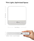 Cordless Motion Sensor LED Ceiling Light With Rechargeable Battery, Magnetic Mount, showing dimensions and thin design