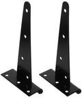 Heavy Duty Slotted Gate Hinge With Extended T Shape Design For Wooden Gates, Black Iron Material, side view