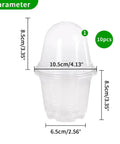 Clear Seed Starter Pots With Humidity Domes, 4 Inch Plastic Nursery Pots For Indoor Outdoor Gardening, Drainage Holes, 10 Pack