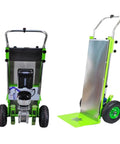 Heavy Duty Electric Stair Climbing Trolley Cart With 1500W Brushless Motor Handles 300Kg Loads, showing rear view and ramp.