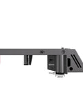 Side view of RAY5 20W Laser Engraver with Air Assist Kit showing measurement details and rotary roller components.