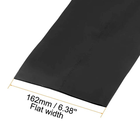 Heavy-Duty Heat Shrink Tubing 4 Inch Diameter, 6.38 Inch Flat Width, 1 Meter Length, 2 To 1 Shrink Ratio, Black Cable Sleeve, Premium Electrical Insulation, High Temperature Up To 105C, 1000V Rating, 162mm flat width