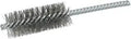 Power Tube Brush With Double Stem And Double Spiral Fill, 1 Inch Diameter, 2.5 Inch Length, Stainless Steel Wire 0.06 Inch
