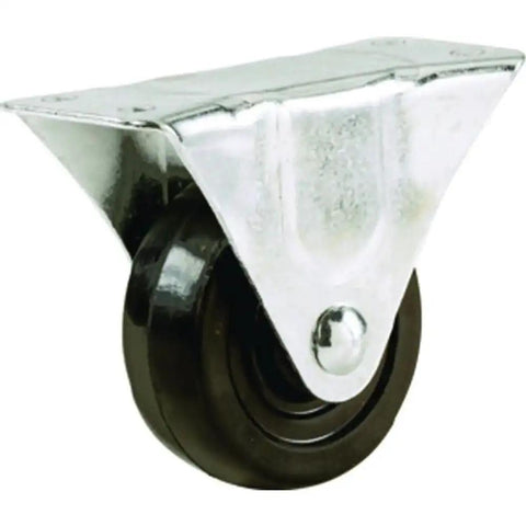 5 Inch Rubber Rigid Caster Wheel With Steel Top Plate Supports 200 Lb Loads Smooth Non Marking Tread Ideal For Garage Builds And Utility Carts That Roll Without A Sweat