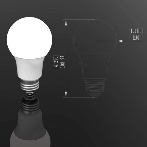 Diagram of Three Way A19 LED Light Bulbs, 40 60 100 Watt Equivalents, Instant On Low Medium High Settings, Omni Directional, E26 Socket