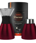 Insulated 32 Oz Pour Over Coffee Carafe With Double Wall Vacuum Stainless Steel Filter And Take On The Go Burgundy Brew Maker