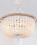 Side view of 8 Light Modern Crystal Chandelier With 5 Tiers White Frame And K9 Crystals Glam Farmhouse Ceiling Light Fixture