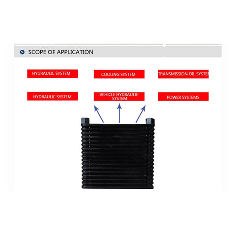 Diagram showing AJ0510T-CA 10 Liters Per Minute Air Cooled Hydraulic Cooler Heat Exchanger For CNC Hydraulic System applications