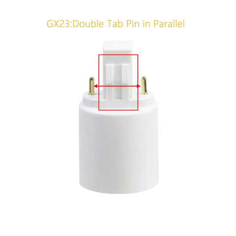 4 Pack GX23 To E27 Light Socket Adapters Converter In Line Lamp Holder 2 Pin Base Flame Retardant PBT Construction With Copper Nickel Pins For Durable Contact And Easy Plug And Play No Tools Needed White