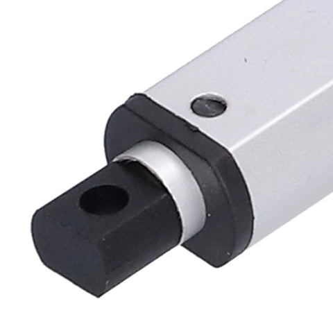 Close-up of 12V DC Linear Actuator With 50mm Stroke And 30 mm Per Second Speed, featuring aluminium body and compact design.