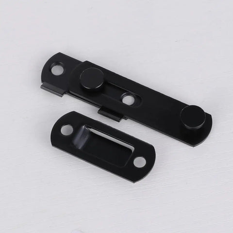 2pcs Stainless Steel Right Angle Hasp Latch for Gates Windows Black, showing two black latches for secure door and window locking.