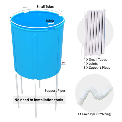 Portable Bathtub With Cover For Adults, Folding Spa Soak Tub, 31 Inch Freestanding Soaking Tub parts overview, assembly parts
