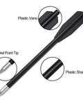 Close-up of a 60 Pack 6.25 Inch Archery Crossbow Bolt with sharp metal tip, plastic vane and shaft for 50-80lb mini crossbows.