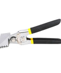 Sheet Metal Bending Pliers With Wide Jaws And Straight Jaws 80mm, manual seam pliers with ergonomic black handle and nickel plated steel finish.