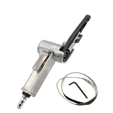 High Speed Pneumatic Belt Sander And Air Powered Grinder Tool Uses Raw Compressed Air For Lightning Fast Grinds slim body and sanding belt included.