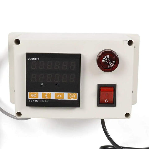 Digital Length Meter Counter With 300 PPR Rolling Wheel Encoder For Easy Pro Grade Distance Measurement In Millimeters Auto Reset Power Off Memory And Precision Testing Equipment 0 To 999999, front panel with display and switch