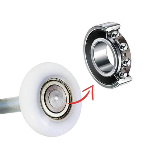 Ultra Quiet Sealed 6200ZZ Nylon Garage Door Rollers Wheel With 11 Ball Bearings 2 Inch Roller 4 Inch Stem Built Tough