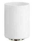 Etched white glass shade of the Three Light Etched White Glass Modern Bath Vanity Light With Brushed Nickel Finish For Coastal Luxury