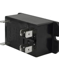 Two Pack DPST Furnace Relay Replacement - Genuine OEM Quality, side view of dual pole single throw relay for heating systems, black casing