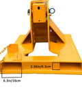 Heavy-Duty Forklift Jib Boom Crane close-up showing the extendable 84 to 144 inches telescopic boom and steel base dimensions.
