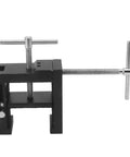 Professional Cabinet Face Frame Clamps Equipped With Exact Drill Guides For Dead Nuts Accurate Fitting And Heavy Duty Rubber Pads To Lock Your Joints Solid While Keeping Surfaces Pristine And Slick - black aluminum clamp with two knobs