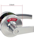 Extra Large Bathroom Privacy Lever Lock With In Use Or Vacant Indicator For Restrooms, ANSI Grade 2 Commercial Grade, shown in-use