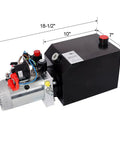 Lmaoss 6 Quart 12V Double Acting Hydraulic Power Unit Pump With Remote Control for Dump Trailer, 18.5x10x7 inches.