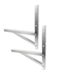 Heavy Duty Foldable Triangle Window AC Mount Bracket With Stainless Steel Build And Vibration Dampening Rubber For Quiet Durable Replacement Part For Your Window Air Conditioner, folded steel bracket pair