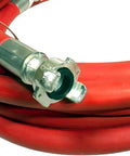 Coiled Jackhammer Air Hose Assembly With Three Quarter Inch Universal Chicago Couplings, Fifty Foot Length, Abrasion Resistant