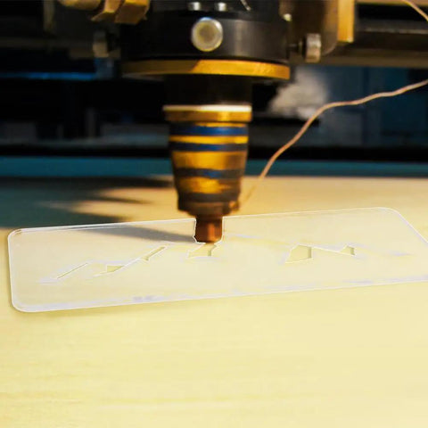 Slick Clear Acrylic Mountain Router Template For Precision Wood Inlay Projects Features Built Different Anti Scratch Layer used with laser cutter.