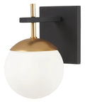 Alluria Wall Sconce Weathered Black With Autumn Gold Finish, 1 Light, 75W Max, 9.75 Inch Height, 6 Inch Width, Dimmable Indoor Wall Light
