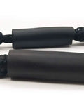 Close-up of black Shock Absorbing Bungee Dock Line for Boats, 4 ft, 4 pack, showing built-in snubber and durable material.