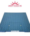 Heavy Duty Warehouse Floor Scale, 24X24 Pallet Platform, Digital Shipping Weighing Station, blue steel surface