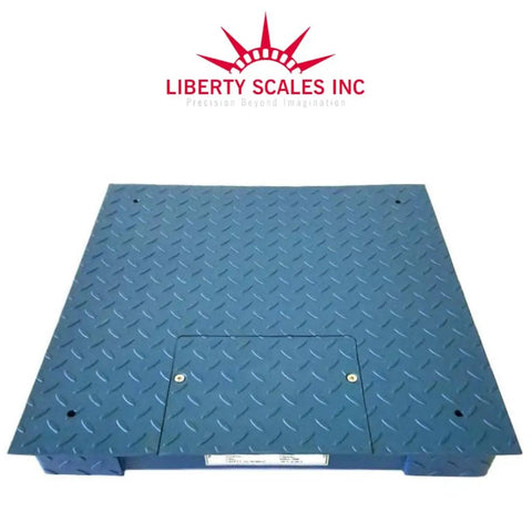 Heavy Duty Warehouse Floor Scale, 24X24 Pallet Platform, Digital Shipping Weighing Station, blue steel surface