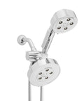 Dual Shower Head With Six Spray Modes, Polished Chrome, 2.5 GPM Water Saving Flow, Infinite Custom Settings From Invigorate To Massage