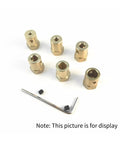Six brass connectors with Allen wrench, 2 Pack 7mm Motor Flexible Coupling Connector Brass Hex Shaft Adapter For Cars And RC Models