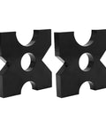 Dual Capacity 20 Ton And 32 Ton Hydraulic Shop Press Plates, 1 Inch Thick H Frame, Sturdy Iron Construction With 4 Notches, 7.1 Inch By 7.1 Inch, Pair