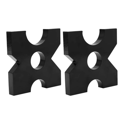 Dual Capacity 20 Ton And 32 Ton Hydraulic Shop Press Plates, 1 Inch Thick H Frame, Sturdy Iron Construction With 4 Notches, 7.1 Inch By 7.1 Inch, Pair