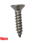 Single metal screw with threads visible, part of a set of 20pcs, detailed view.